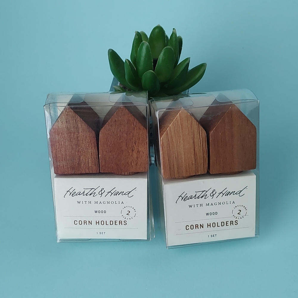 Hearth and hand with magnolia home wood corn Holder 2 pz for set New collection